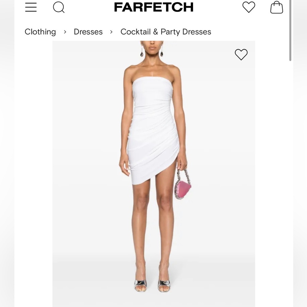 Norma Kamali Strapless Diana White Cocktail Dress NWT